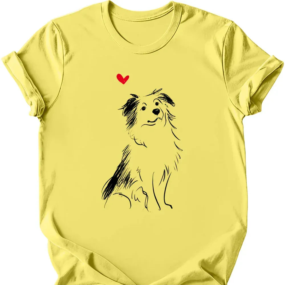 Miniature American Shepherd sketch tee cornsilk