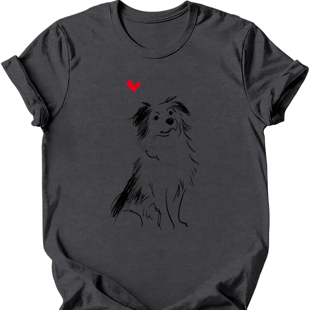 Miniature American Shepherd sketch tee dark heather