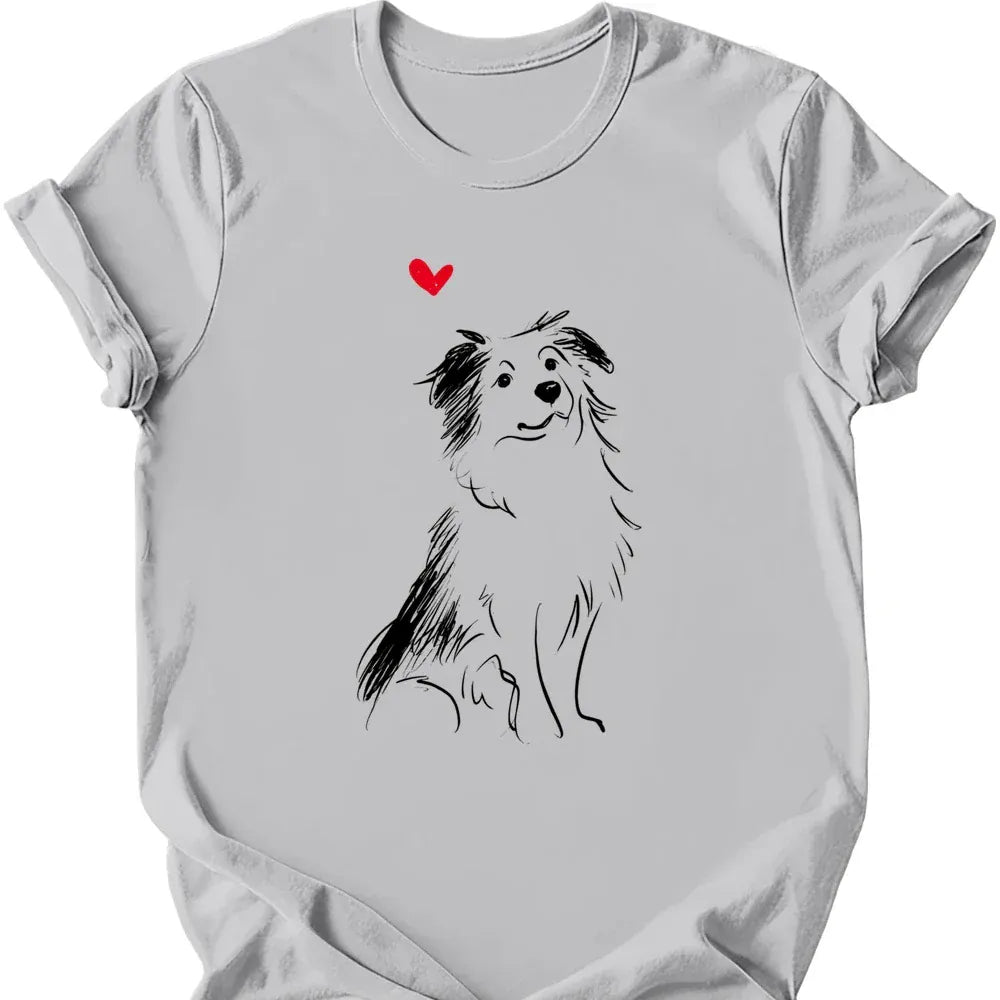 Miniature American Shepherd sketch tee ice grey