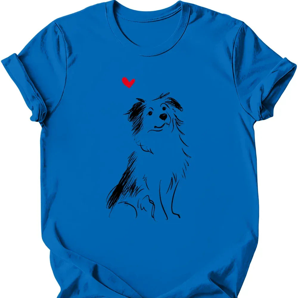 Miniature American Shepherd sketch tee royal