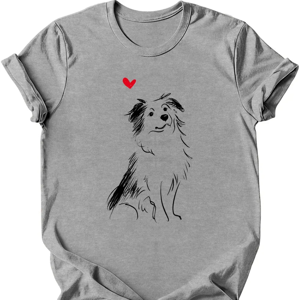 Miniature American Shepherd sketch tee sport grey
