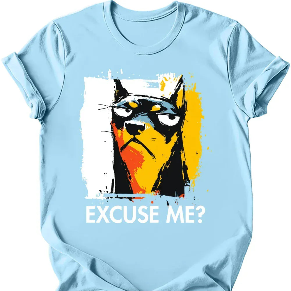 Miniature Pinscher excuse me tee light blue