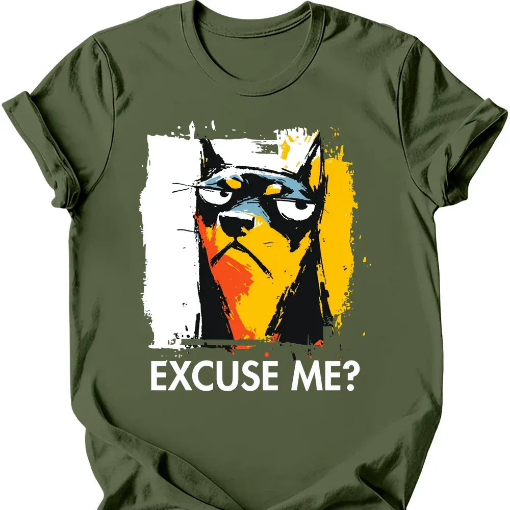 Miniature Pinscher excuse me tee military green
