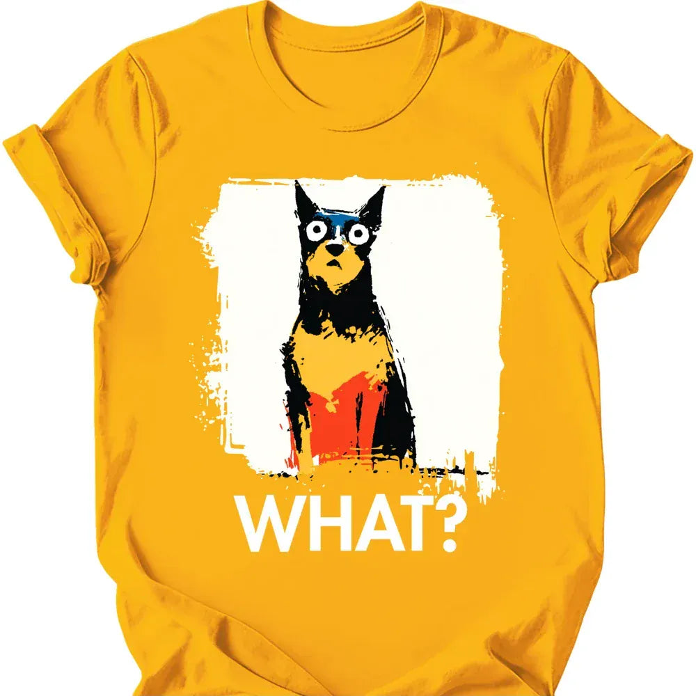 Miniature Pinscher what dog shirt gold color