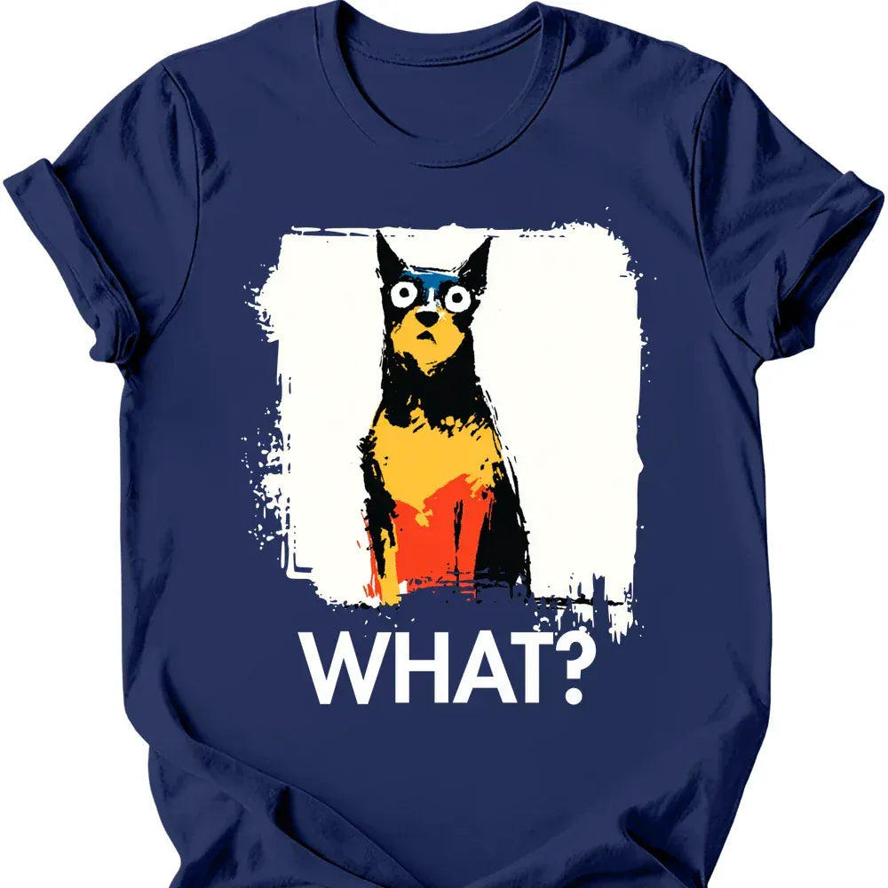 Miniature Pinscher what dog shirt navy color