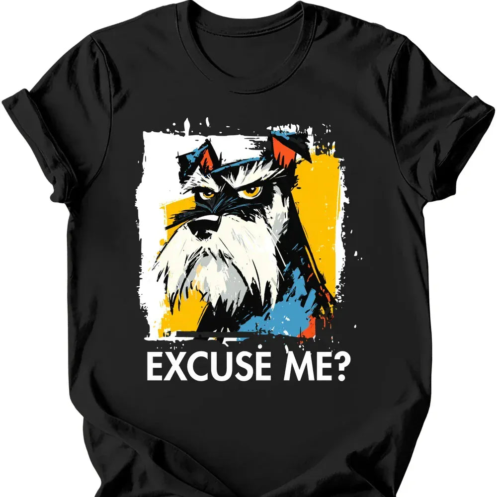 Miniature Schnauzer excuse me tee black