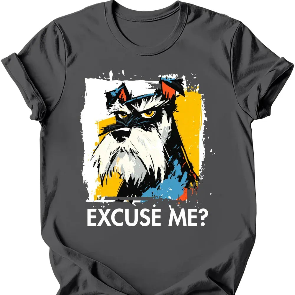 Miniature Schnauzer excuse me tee charcoal