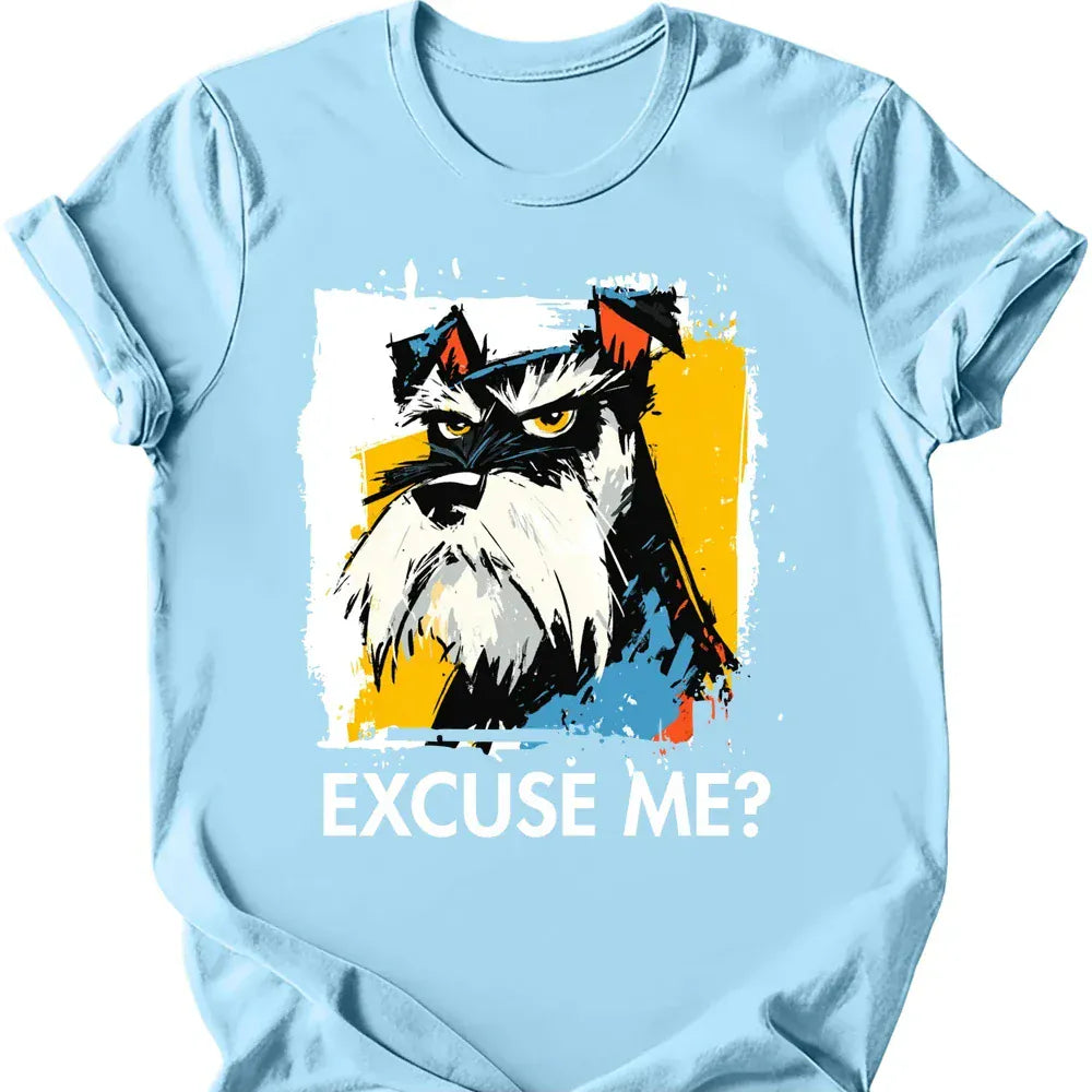 Miniature Schnauzer excuse me tee light blue