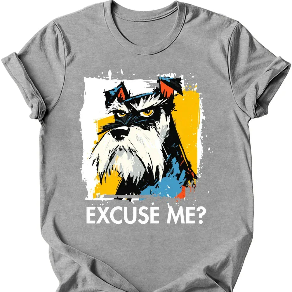 Miniature Schnauzer excuse me tee sport grey