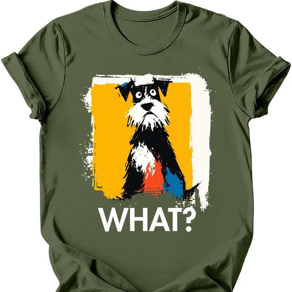 Miniature Schnauzer what dog tee military green color