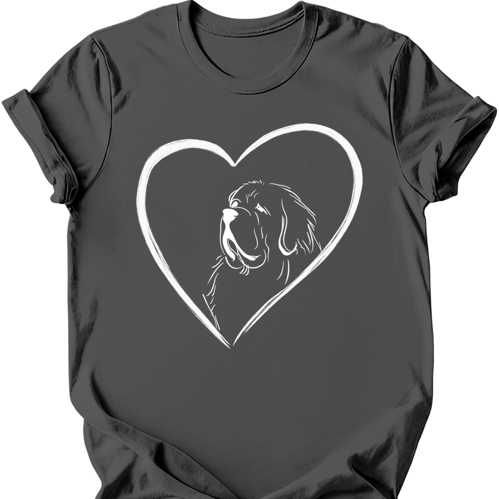 Newfoundland heart dog tee charcoal