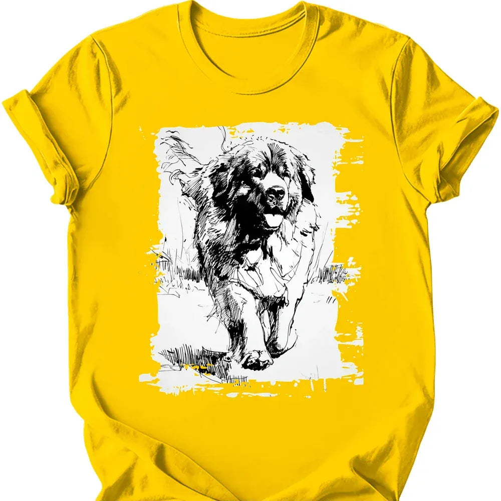 Newfoundland running dog tee daisy
