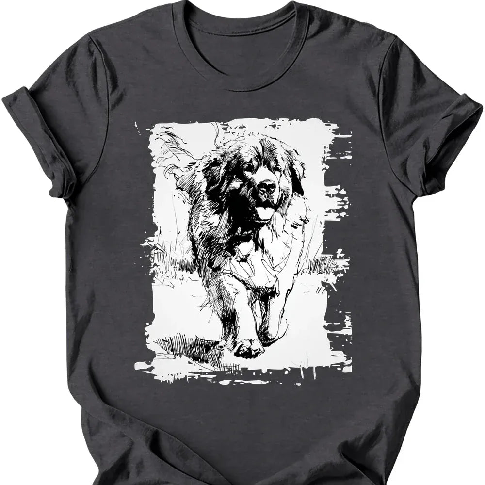 Newfoundland running dog tee dark heather