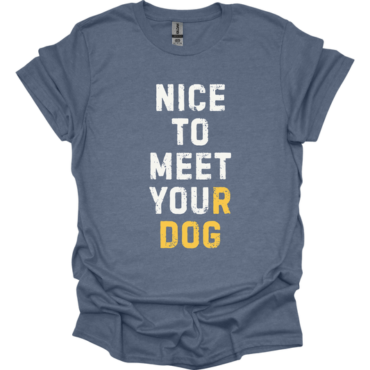 Nice To Meet You T-Shirt - Heather Indigo - heather indigo-1746413437681