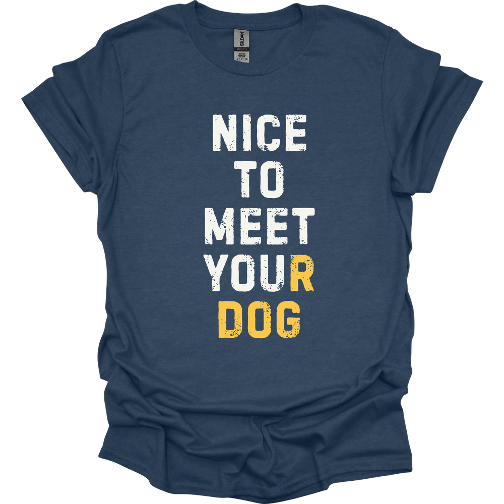 Nice To Meet You T-Shirt - Heather Navy - heather navy-1746413430783