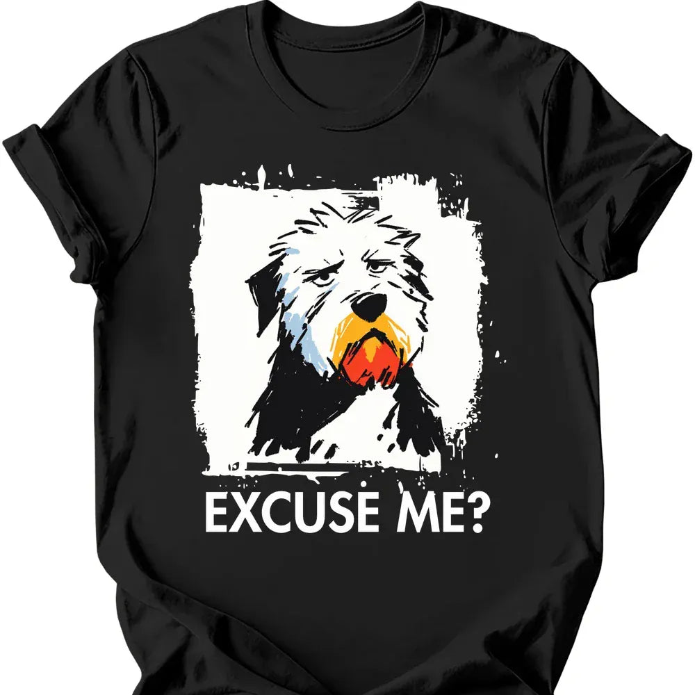 Old English Sheepdog excuse me tee black