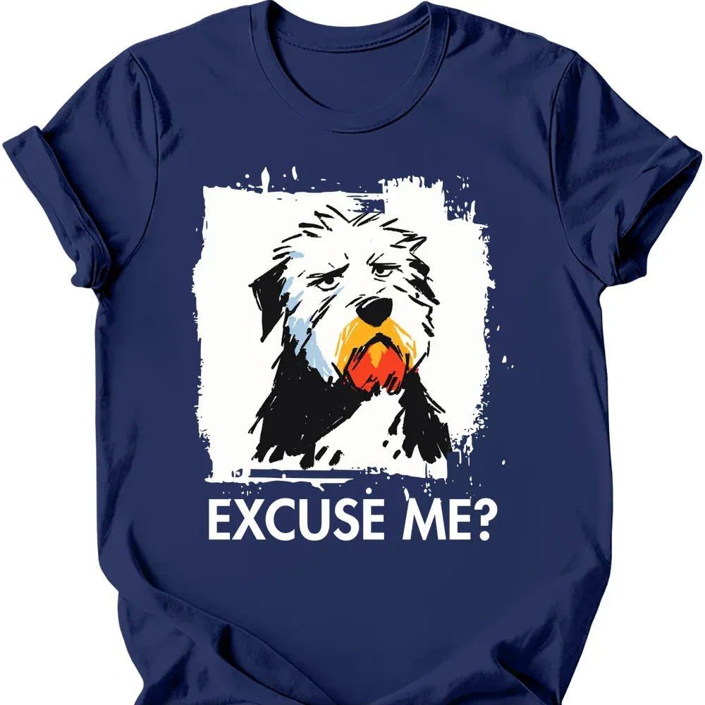 Old English Sheepdog excuse me tee navy