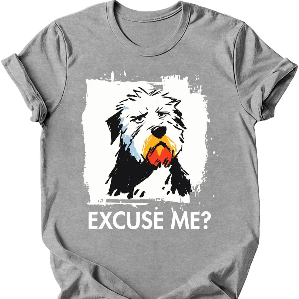 Old English Sheepdog excuse me tee sport grey
