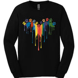 Paint Drip Paw Heart Long Sleeve