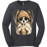 Papillon - Hipster Dog Long Sleeve