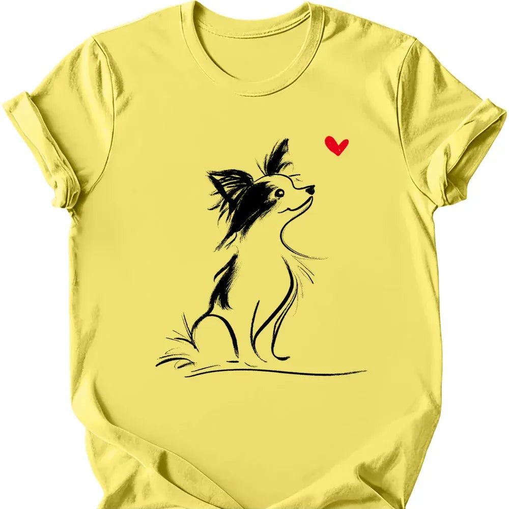 Papillon sketch tee cornsilk