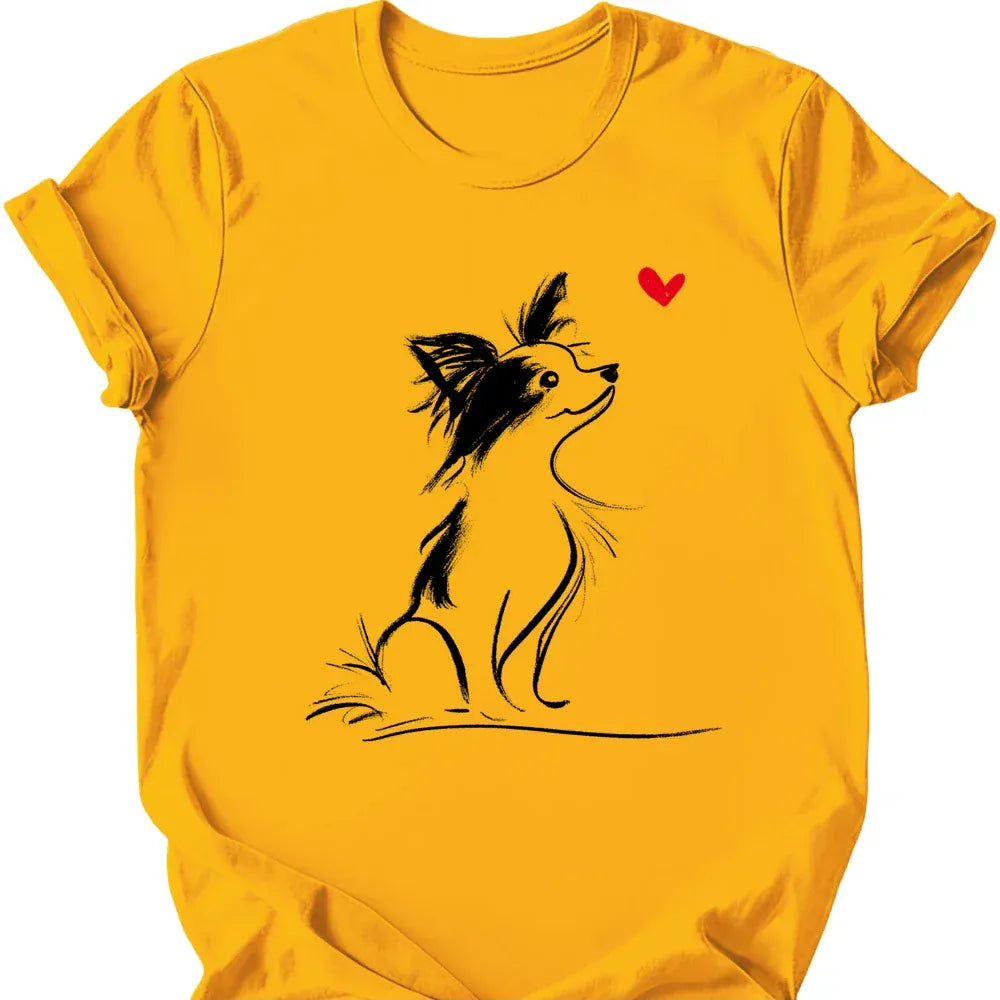 Papillon sketch tee gold
