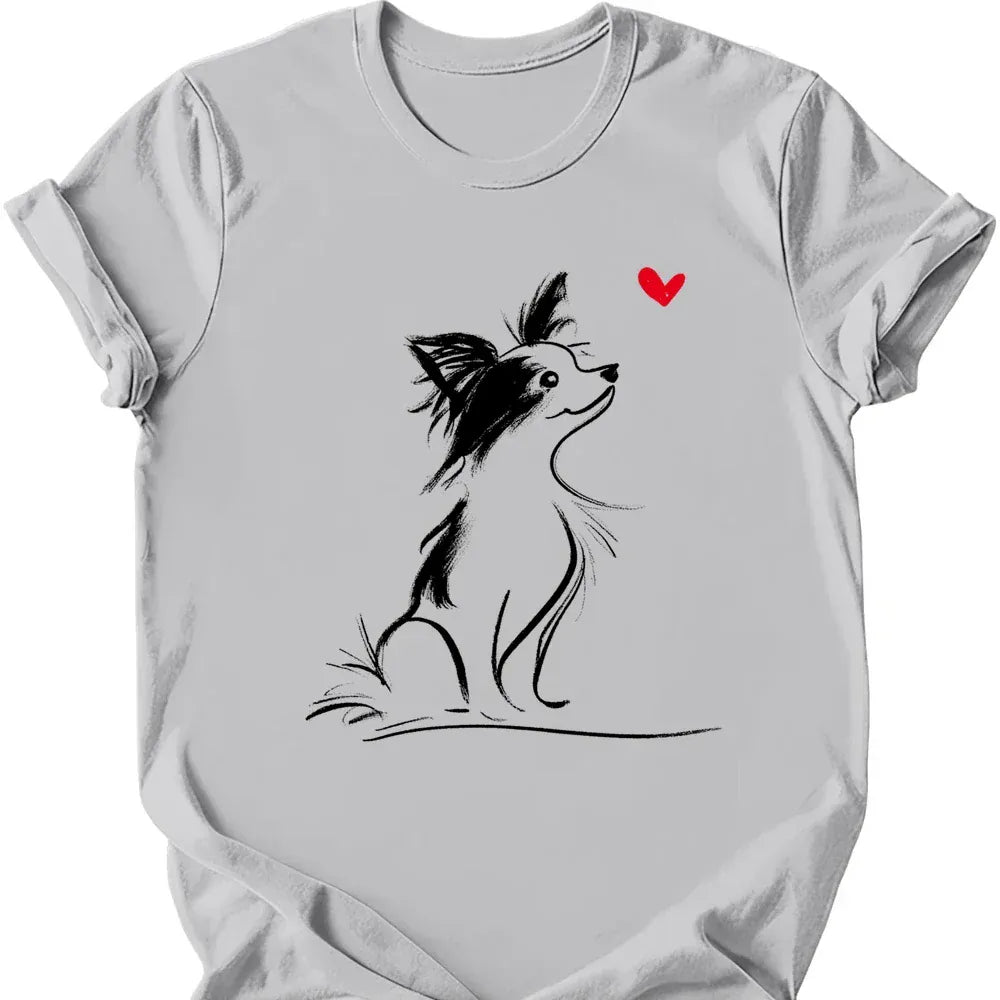Papillon sketch tee ice grey