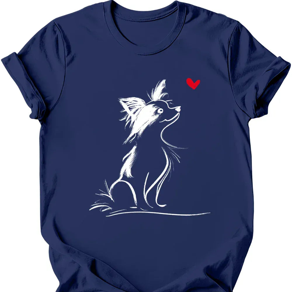 Papillon sketch tee navy