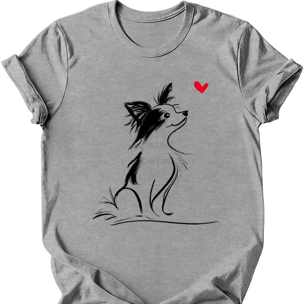 Papillon sketch tee sport grey