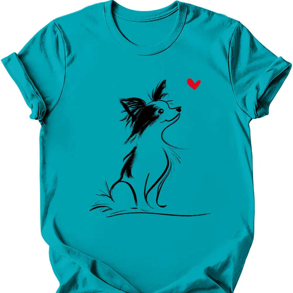 Papillon sketch tee tropical blue