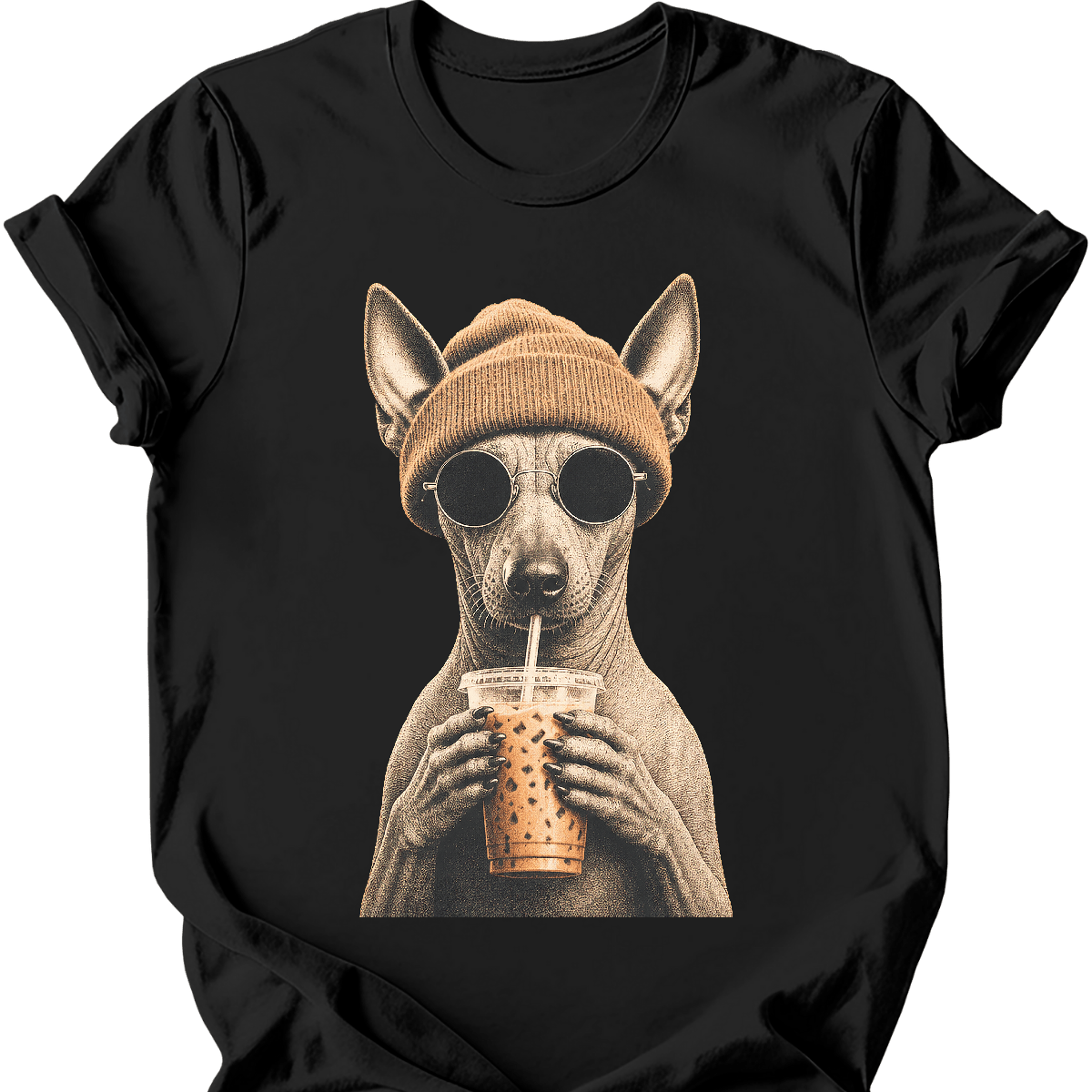 peruvian hipster dog tee black