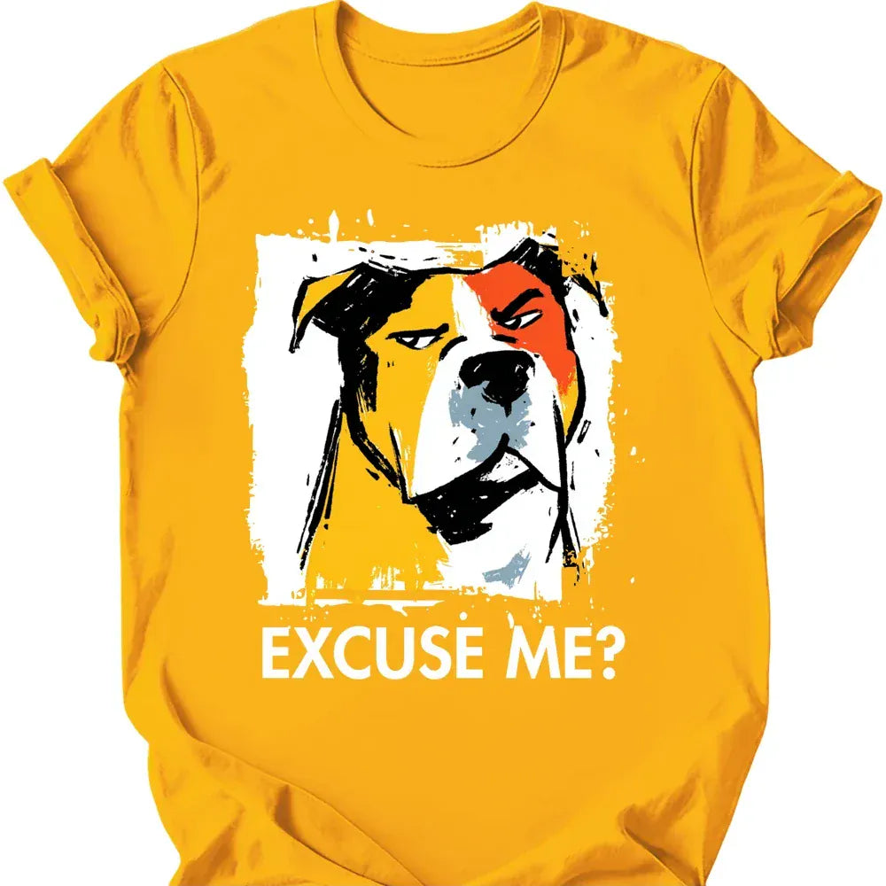 Pitbull excuse me tee gold
