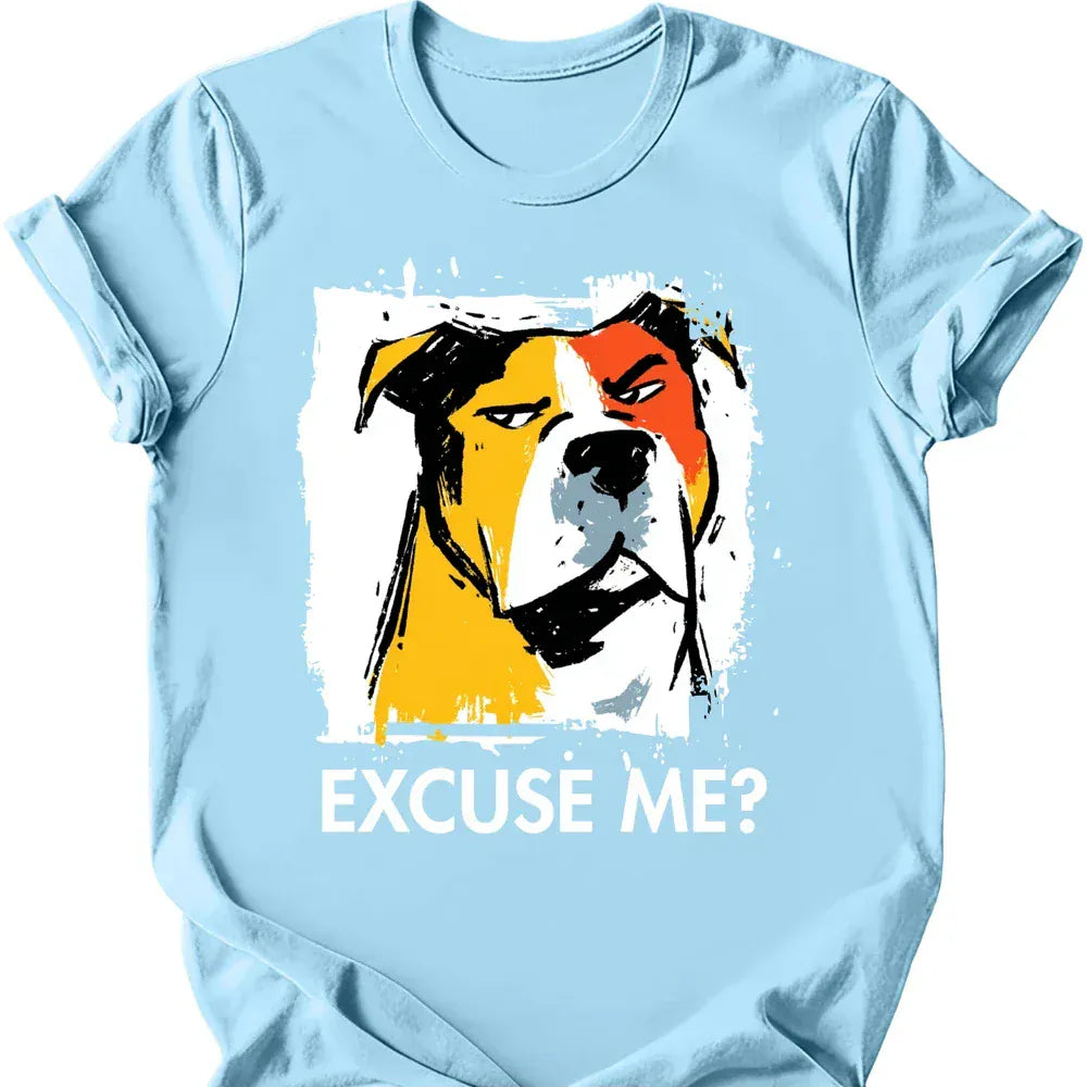 Pitbull excuse me tee light blue