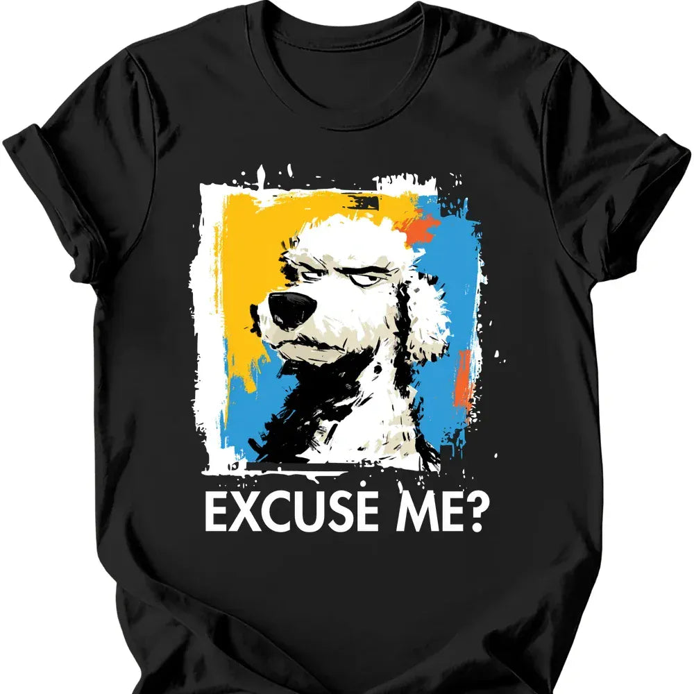 Poodle excuse me tee black