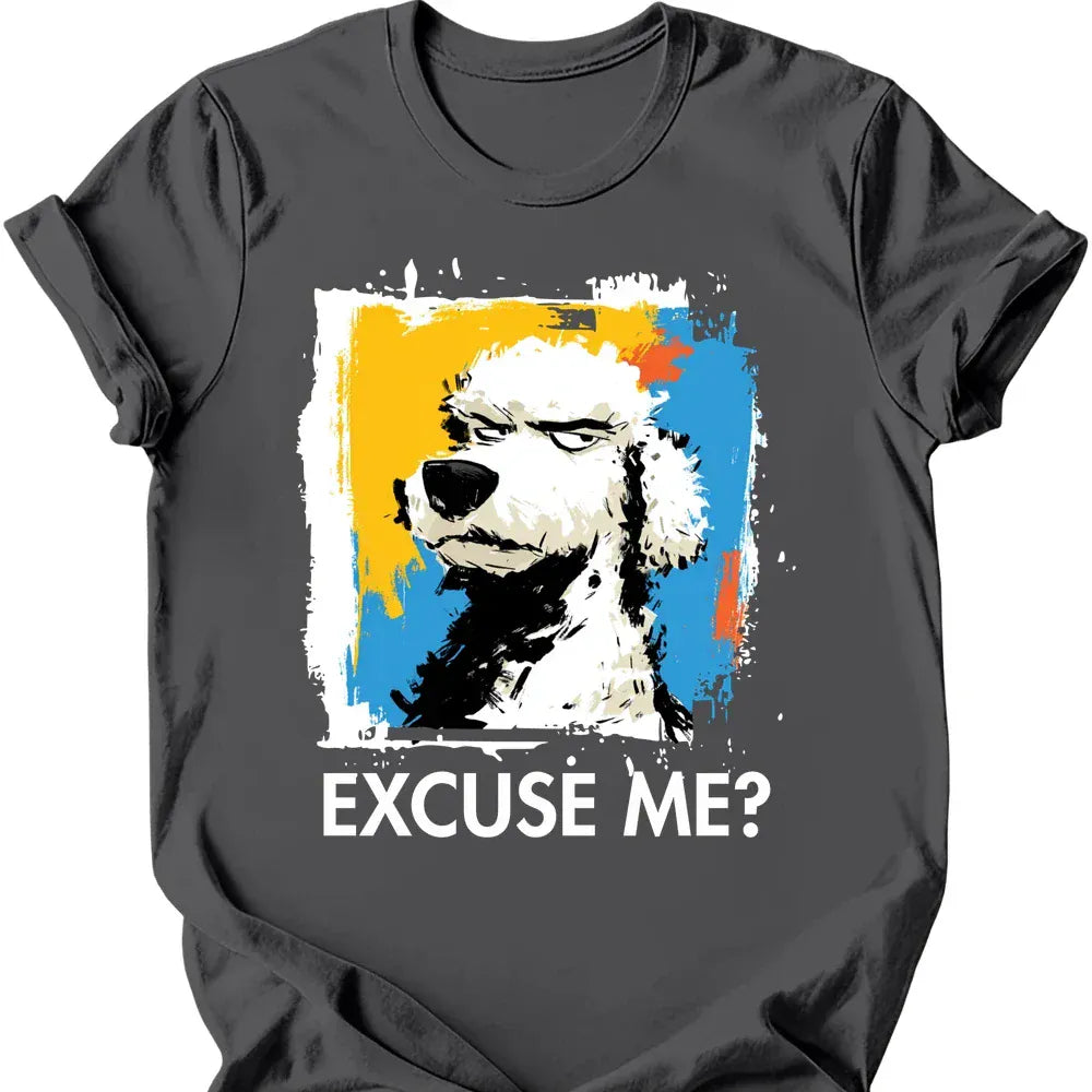 Poodle excuse me tee charcoal