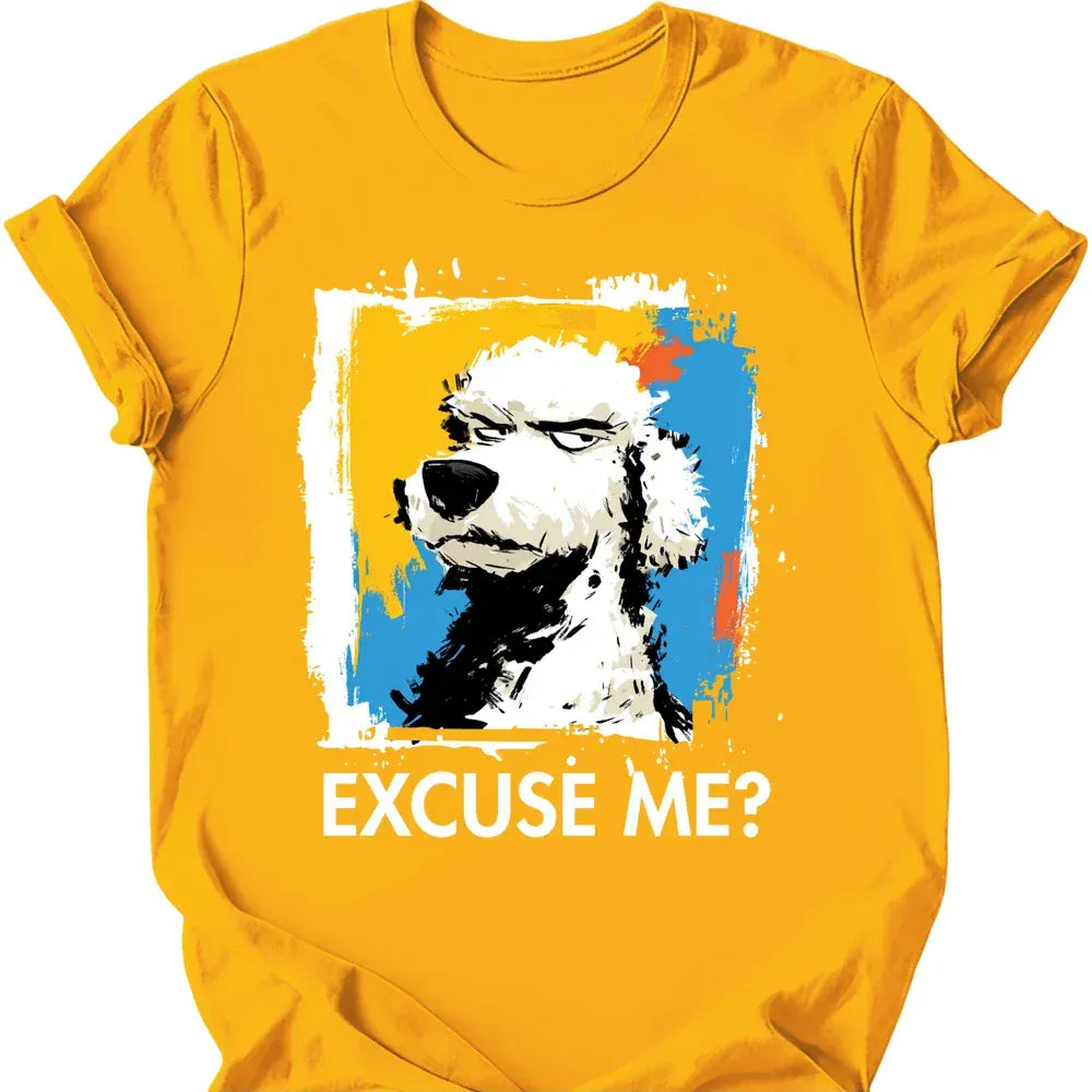 Poodle excuse me tee gold