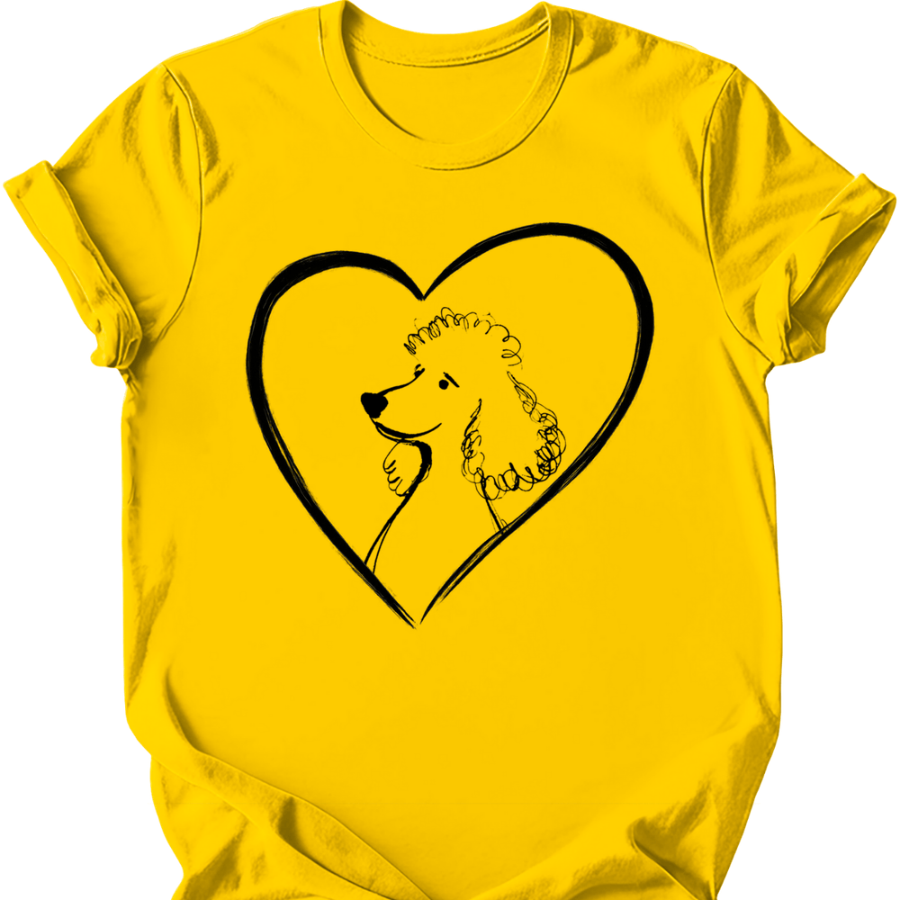 Poodle heart dog tee daisy