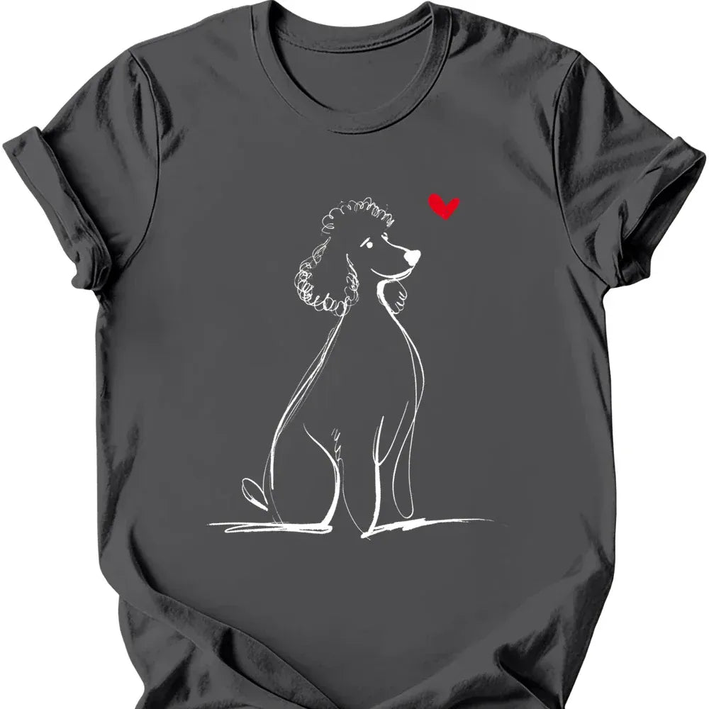 Poodle sketch tee charcoal