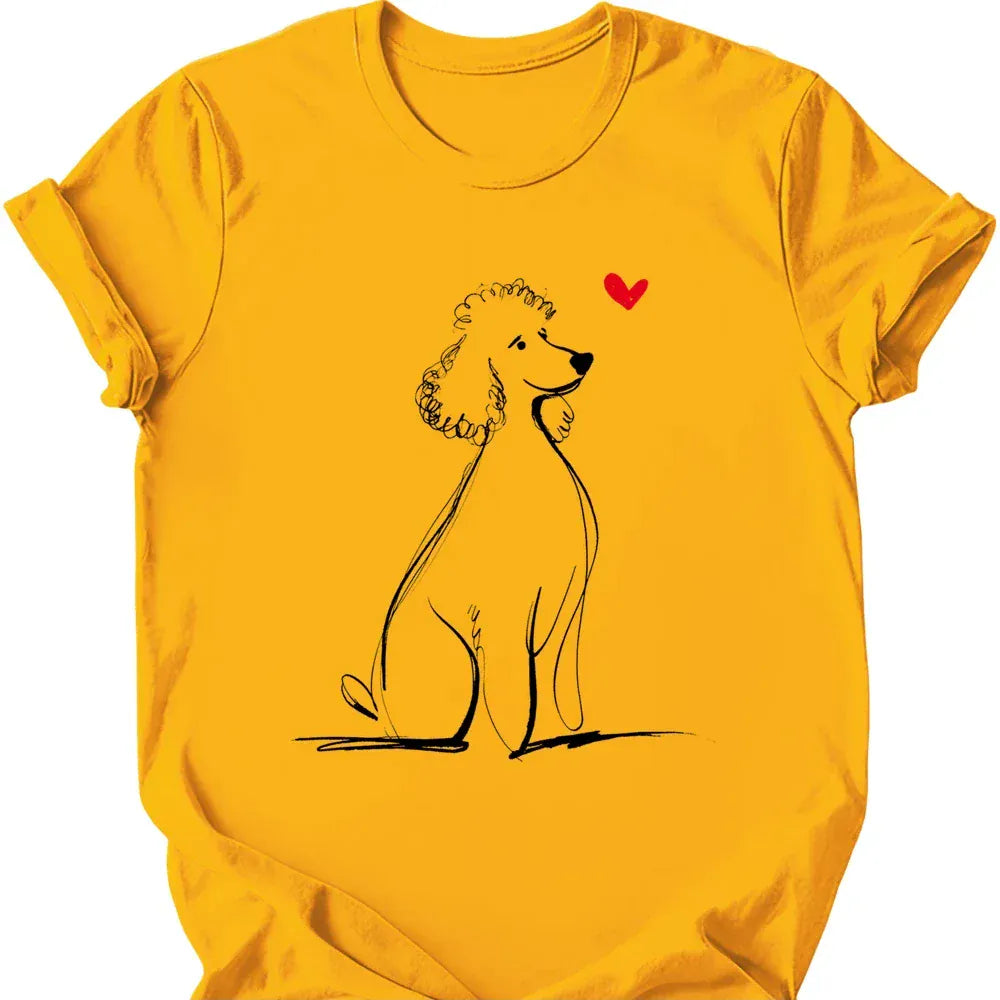 Poodle sketch tee gold