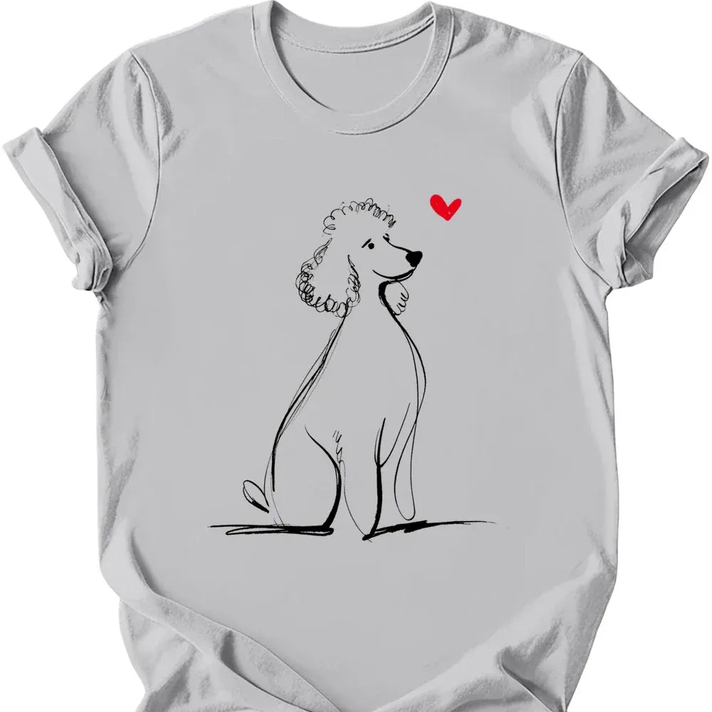 Poodle sketch tee ice grey