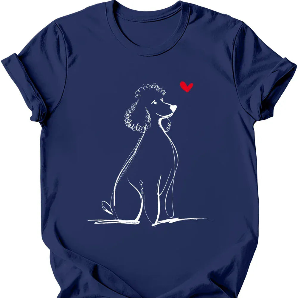 Poodle sketch tee navy