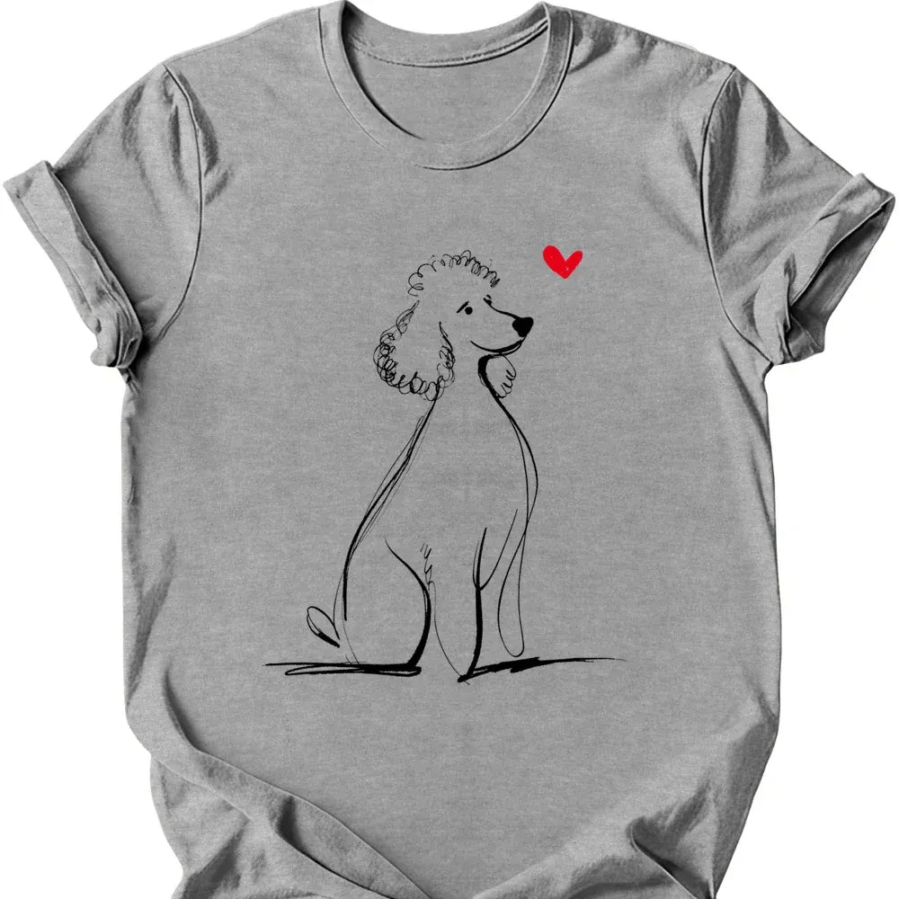 Poodle sketch tee sport grey