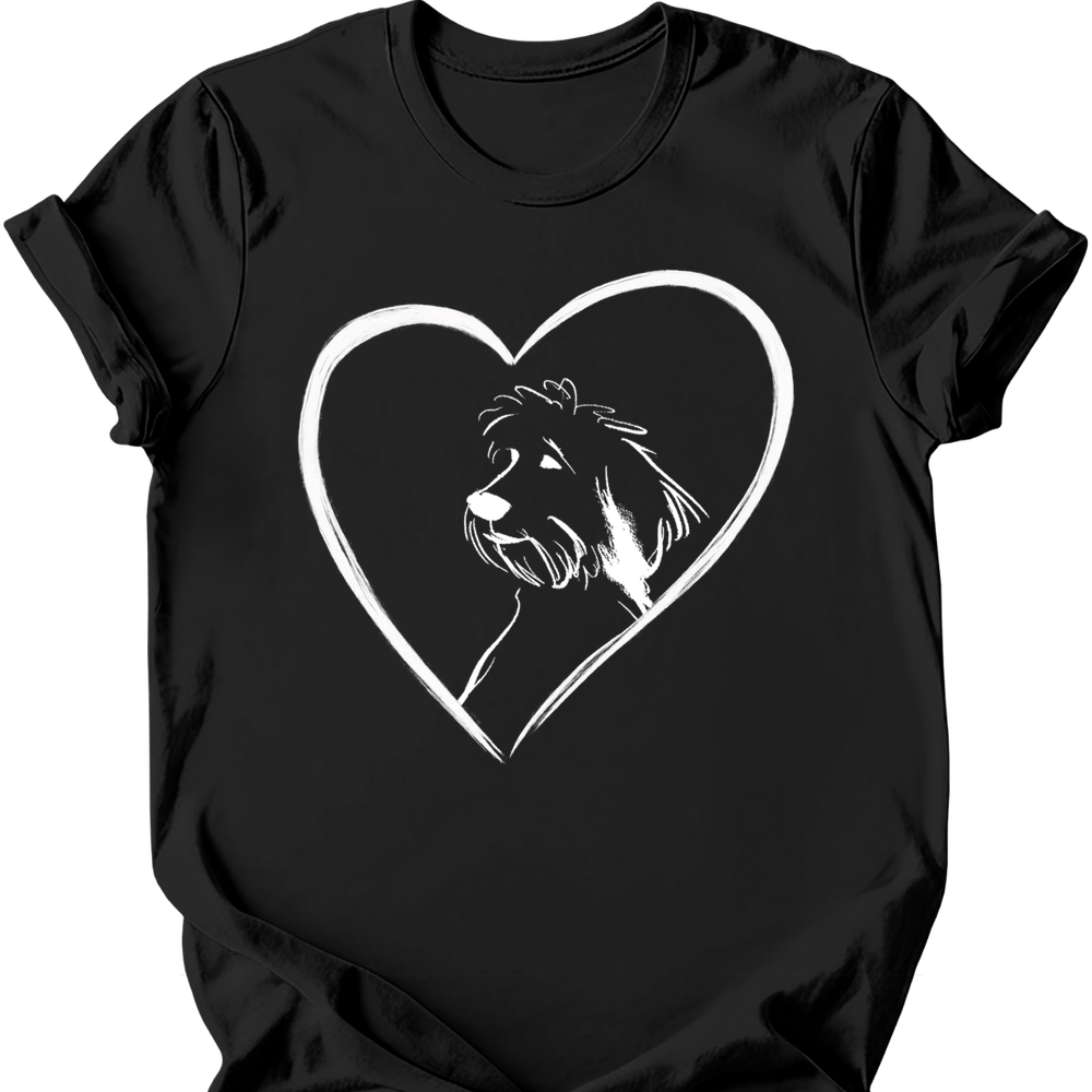 Portuguese Water Dog heart dog tee black