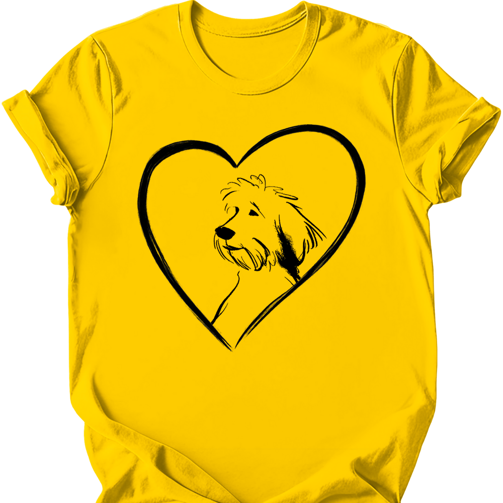 Portuguese Water Dog heart dog tee daisy