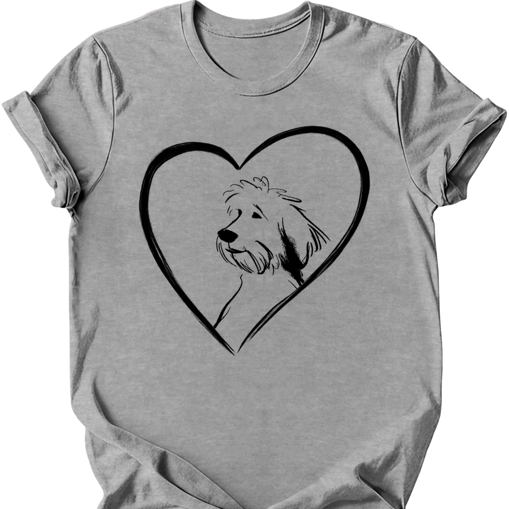 Portuguese Water Dog heart dog tee sport grey