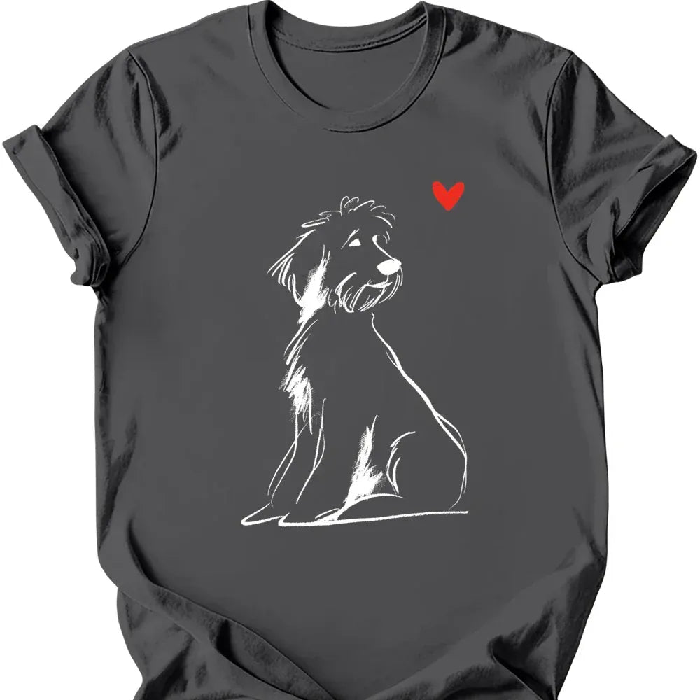 Portuguese Water Dog sketch tee charcoal