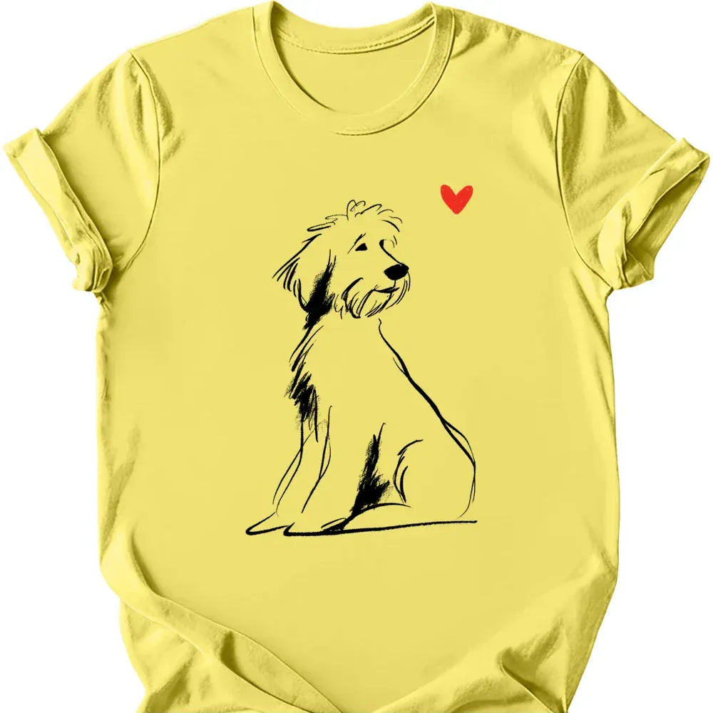 Portuguese Water Dog sketch tee cornsilk