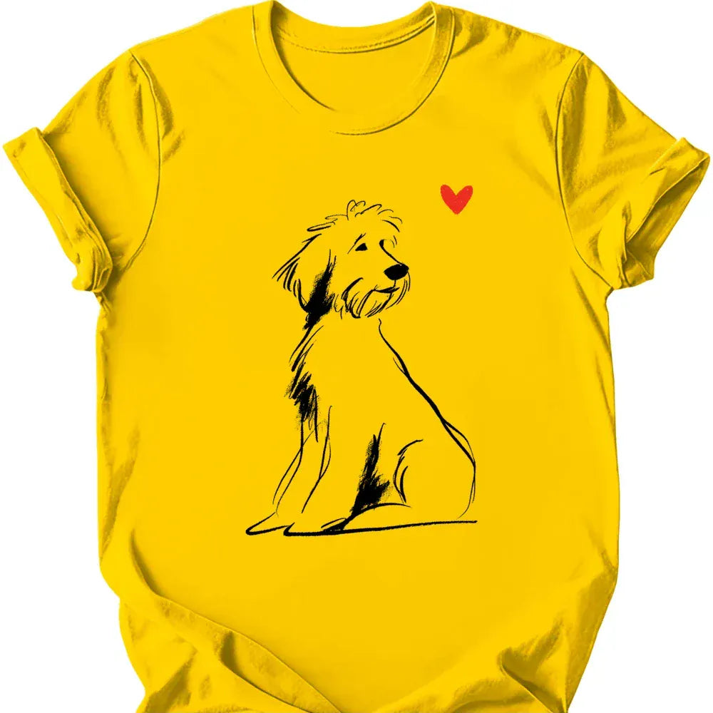 Portuguese Water Dog sketch tee daisy