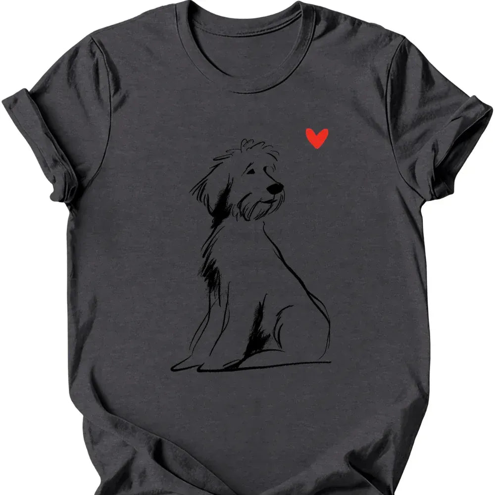 Portuguese Water Dog sketch tee dark heather