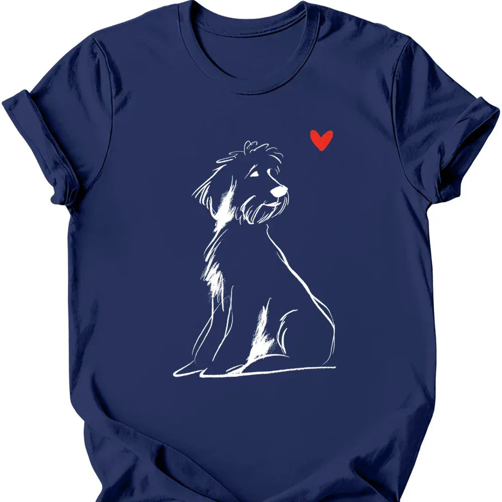 Portuguese Water Dog sketch tee navy